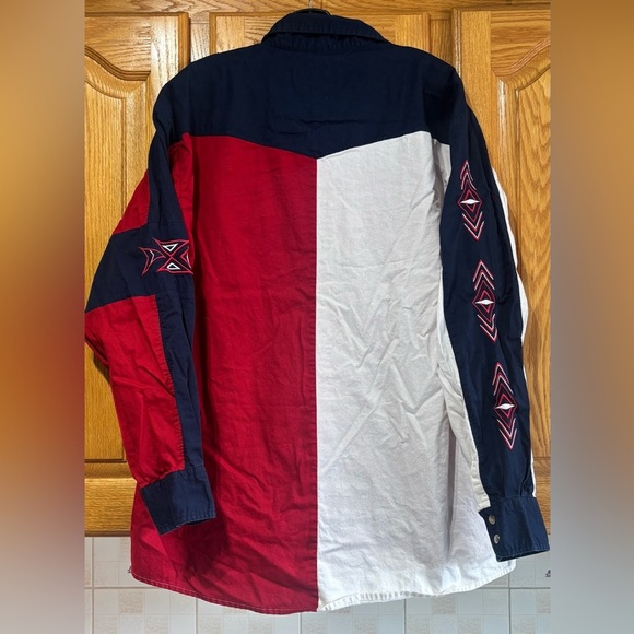 Vintage Wrangler Pearl Snap Western Cowboy Shirt Men's Large EUC - Picture 7 of 8